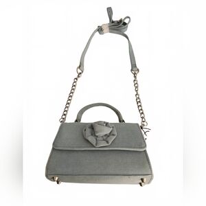 NEW MADDEN NYC Rosette Top Handle Handbag Shoulder Strap • Denim Blue Dye